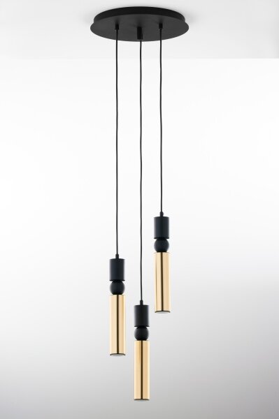 Jupiter 2016 - Lustr na lanku ALAS 3xGU10/10W/230V zlatá/černá