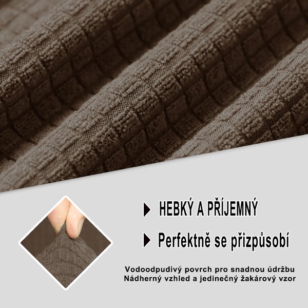 Elastický žakárový potah na dvoumístnou pohovku BestBerg / světle hnědá