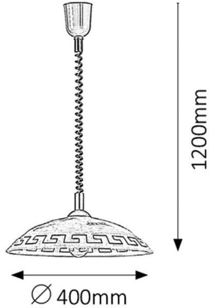 Rabalux 7640 - Lustr ETRUSCO 1xE27/60W/230V