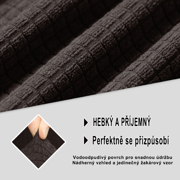 Elastický žakárový potah na dvoumístnou pohovku BestBerg / hnědá