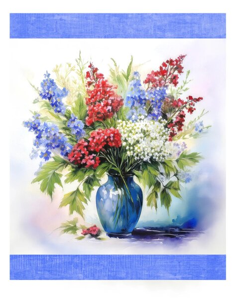 Bavlněná kuchyňská utěrka Květinová harmonie digitální potisk MIGU23-6 50x70 cm Barva Vícebarevná