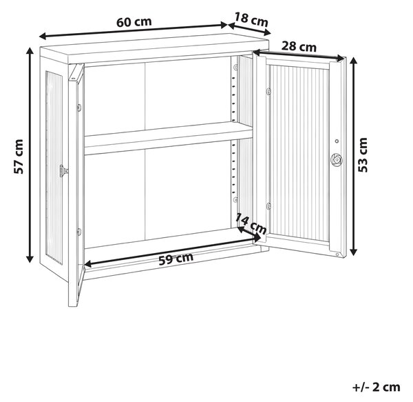 Nástěnná skříňka 60 cm Kov Béžová