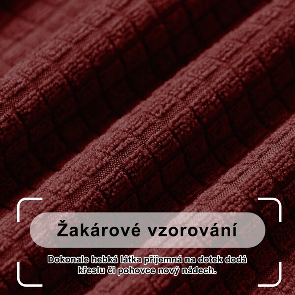 Elastický žakárový potah na dvoumístnou pohovku BestBerg / vínová