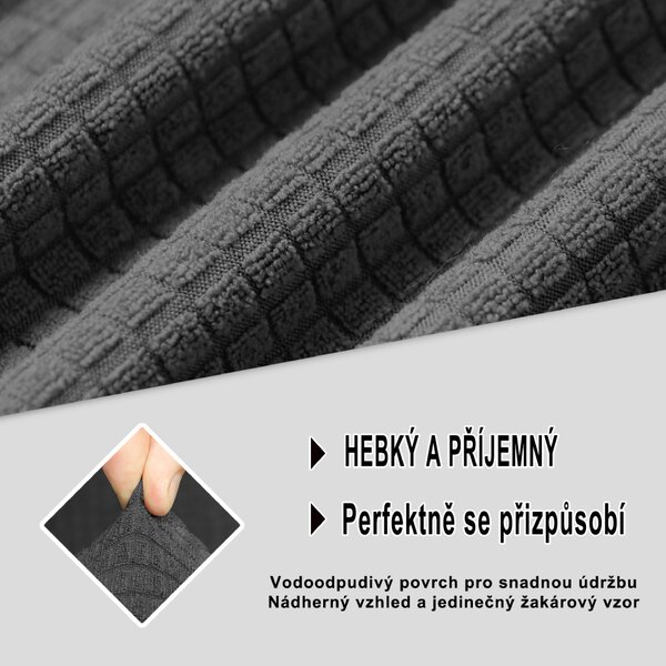Elastický žakárový potah na dvoumístnou pohovku BestBerg / šedá