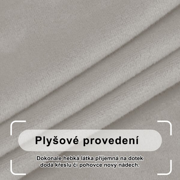Elastický plyšový potah na dvoumístnou pohovku BestBerg / světle šedá