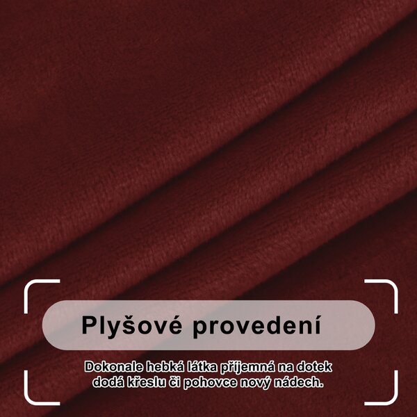 Elastický plyšový potah na dvoumístnou pohovku BestBerg / vínová