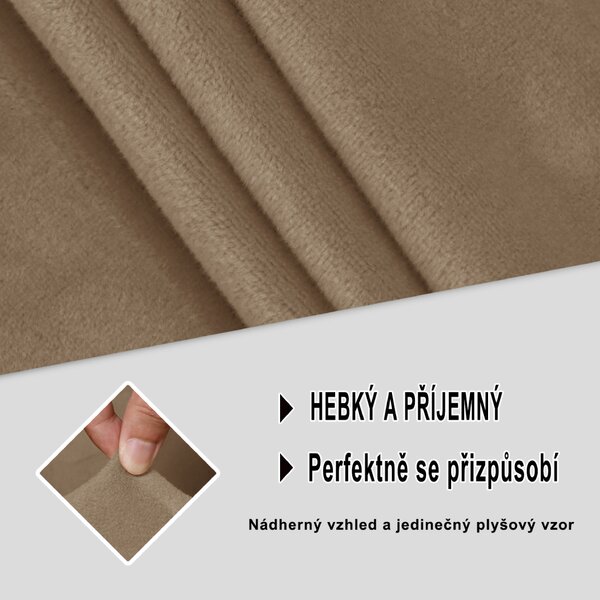 Elastický plyšový potah na dvoumístnou pohovku BestBerg / písková