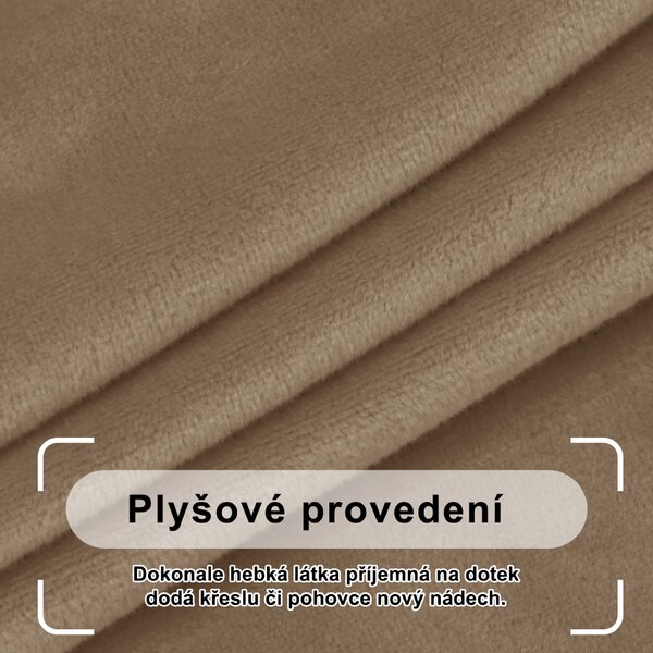 Elastický plyšový potah na dvoumístnou pohovku BestBerg / písková