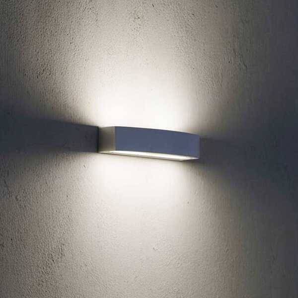 IDEAL LUX Ideal Lux venkovní nástěnné svítidlo Andromeda, šedé, šířka 45 cm, E27, stmívatelný, Hliník / šedá / zinek, Koupelna, Hliník, Moderní, Nástěnné bodové svítidlo