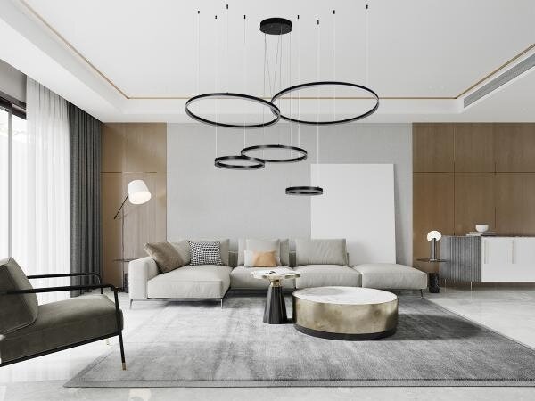 LED Stmívatelný lustr na lanku LED/220W/230V 3000-6500K + dálkové ovládání