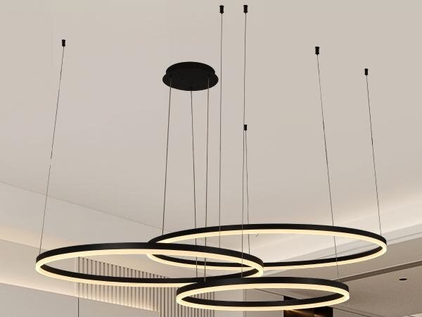 LED Stmívatelný lustr na lanku LED/170W/230V 3000-6500K + dálkové ovládání