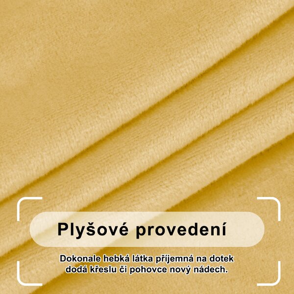 Elastický plyšový potah na dvoumístnou pohovku BestBerg / světle žlutá
