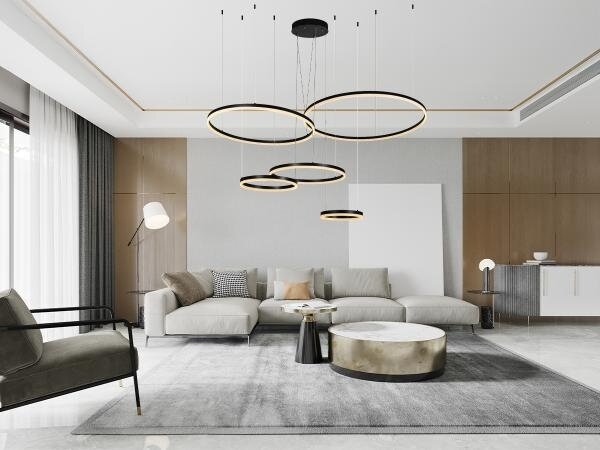 LED Stmívatelný lustr na lanku LED/220W/230V 3000-6500K + dálkové ovládání