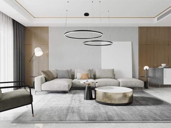 LED Stmívatelný lustr na lanku LED/128W/230V 3000-6500K + dálkové ovládání
