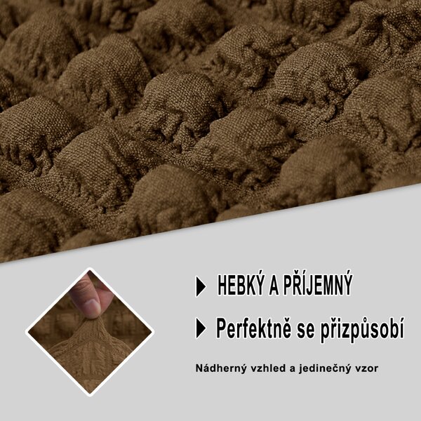 Bielastický potah na dvoumístnou pohovku BestBerg / světle hnědá