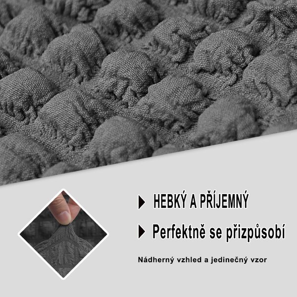 Bielastický potah na dvoumístnou pohovku BestBerg / tmavě šedá