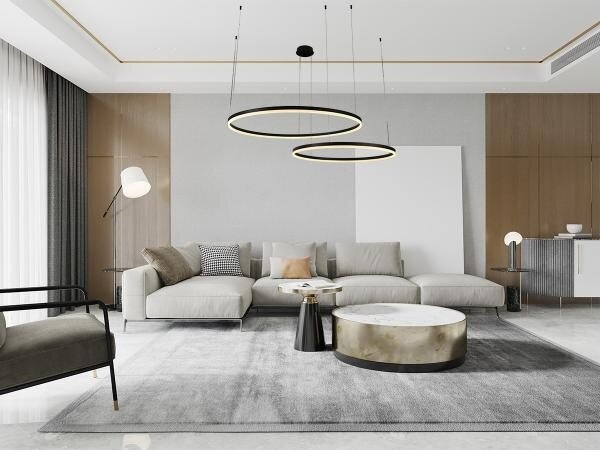 LED Stmívatelný lustr na lanku LED/128W/230V 3000-6500K + dálkové ovládání