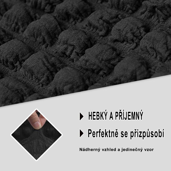 Bielastický potah na trojmístnou pohovku BestBerg / černá