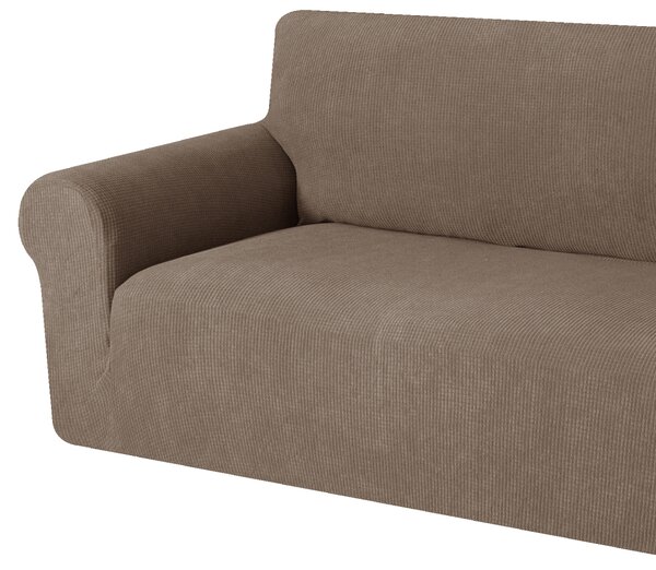 Elastický žakárový potah na dvoumístnou pohovku BestBerg / světle hnědá