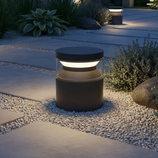 IDEAL LUX Ideal Lux LED podlahová lampa Boeing, černá, výška 15 cm, Černá, kov