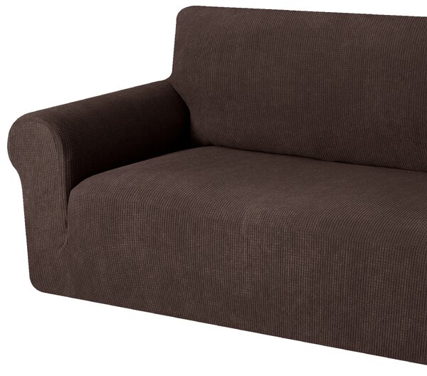 Elastický žakárový potah na dvoumístnou pohovku BestBerg / hnědá