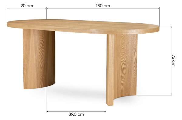 Hector Oválný jídelní stůl Portofino 180 cm jasan