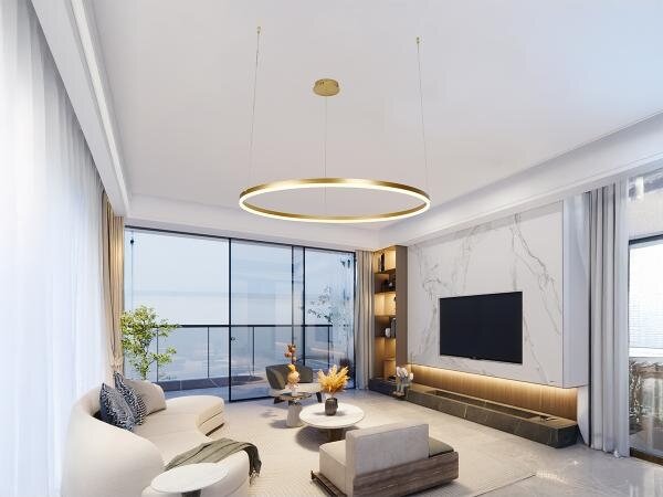 LED Stmívatelný lustr na lanku LED/55W/230V 3000-6500K + dálkové ovládání