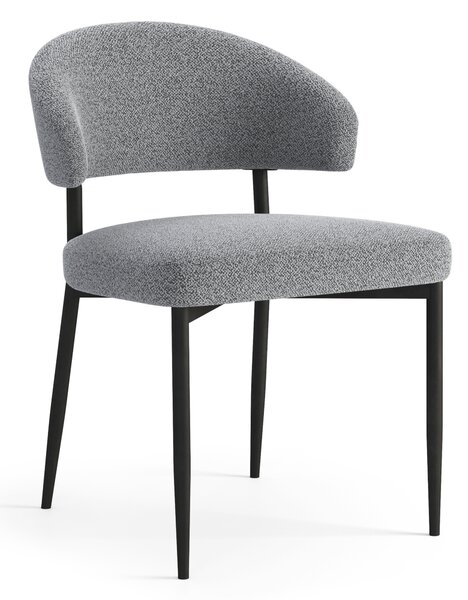 MAZZONI EXPORT IRIS Šedá (látka Monza 120) - MODERNÍ ČALOUNĚNÁ ŽIDLE BOUCLÉ DO OBÝVACÍHO POKOJE/JÍDELNY LOFT