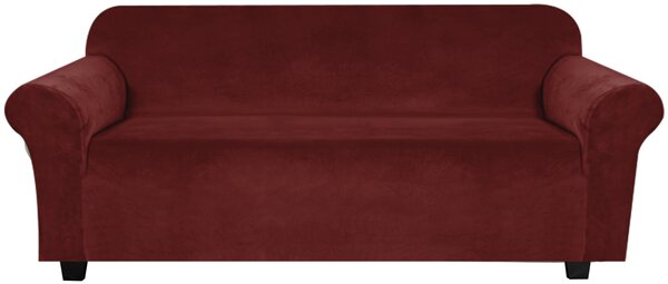 Elastický plyšový potah na dvoumístnou pohovku BestBerg / vínová