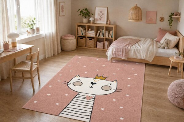 Koberec KIDDO 6106 světle růžový / bílý