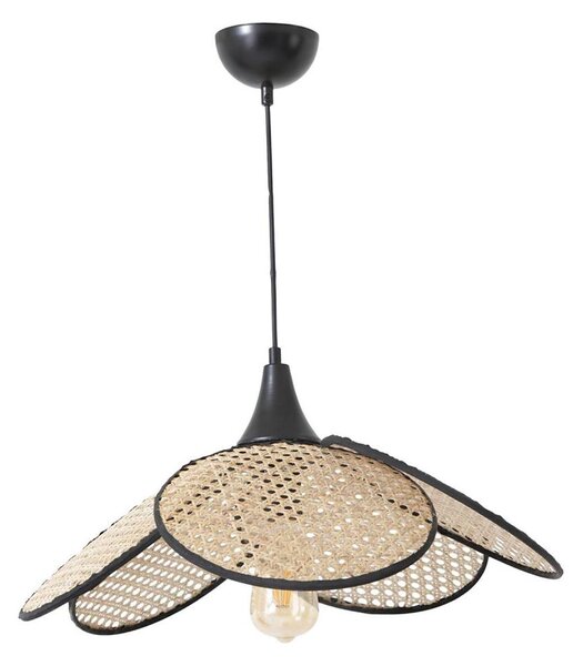 Lustr na lanku FUME 1xE27/40W/230V pr. 45 cm černá/béžová