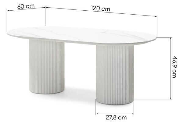 Hector Konferenční stolek Apulias 120 cm bílý/mramor
