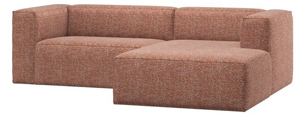 Starorůžová rohová pohovka (pravý roh/s lenoškou) Bean – WOOOD