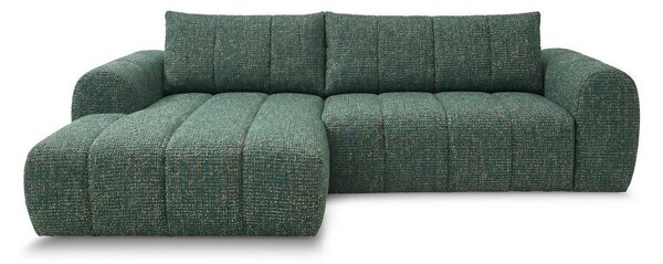 Tmavě zelená rohová pohovka (levý roh/s lenoškou) Nesty – Bobochic Paris