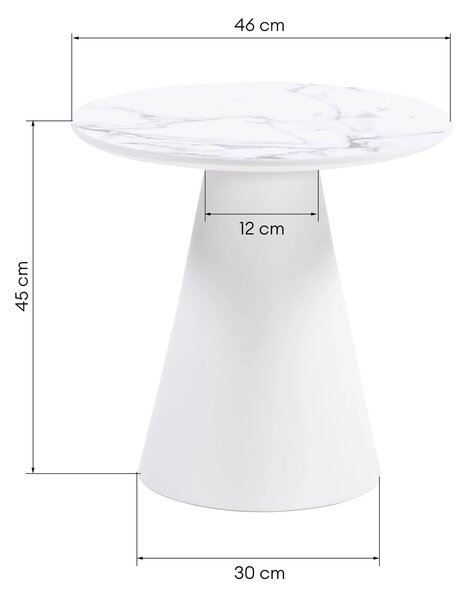 Hector Konferenční stolek Margos 46 cm bílý/mramor I