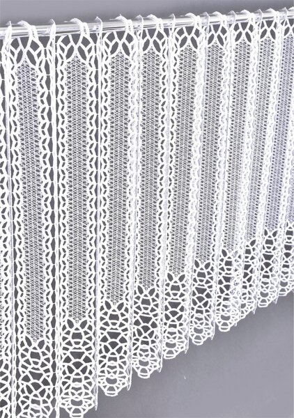 Záclona macramé, Irena vitrážka metráž, bílá 40 cm