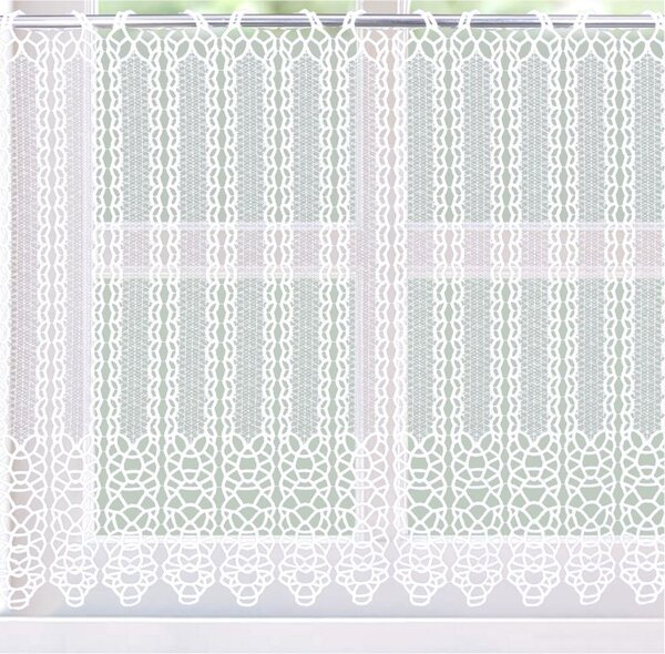 Záclona macramé, Irena vitrážka metráž, bílá 40 cm