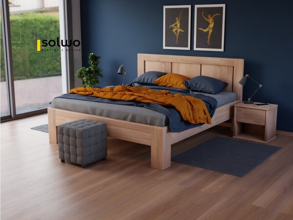 Masivní postel RUMBA - Solwo Design Materiál: Buk cink, Barevne provedení: Olejování přírodní 101/201, Specifikace: 180x200