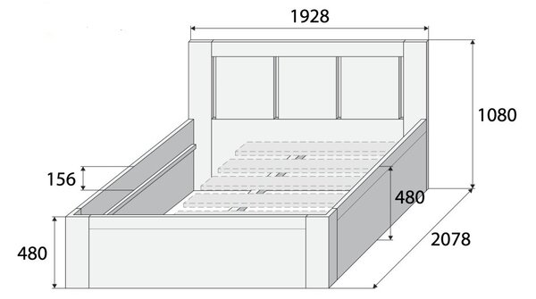 Masivní postel RUMBA - Solwo Design Materiál: Buk cink, Barevne provedení: Olejování přírodní 101/201, Specifikace: 180x200