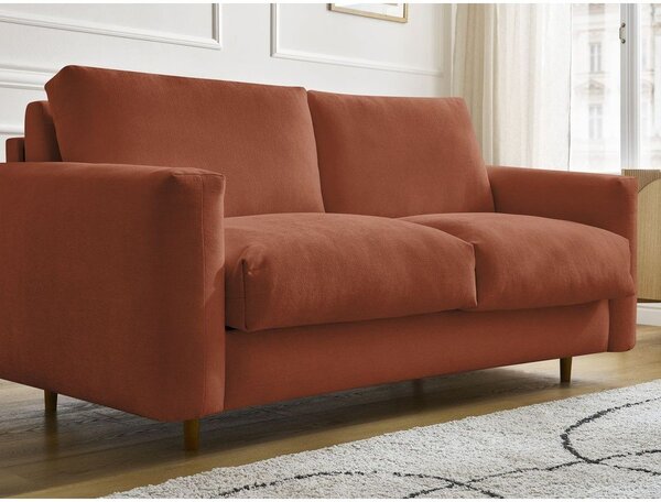 Oranžová pohovka na každodenní spaní/rozkládací 200 cm Cocoone – Bobochic Paris