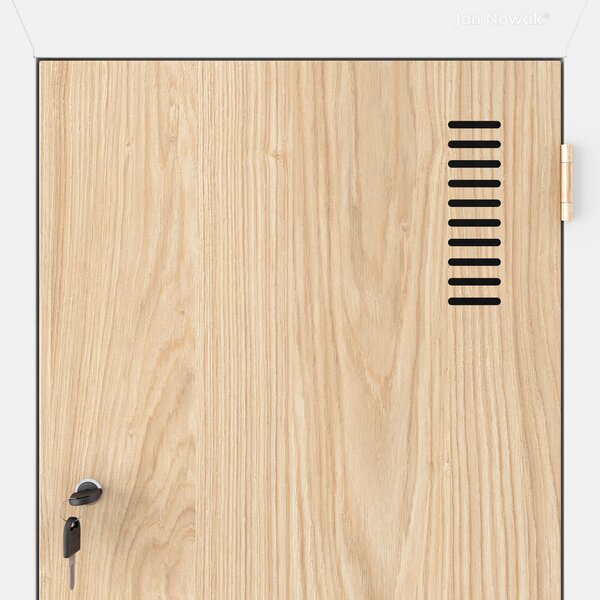 Plechová šatní skříň JULIA, 800 x 1850 x 450 mm, Eco Design: bílá/dub sonoma