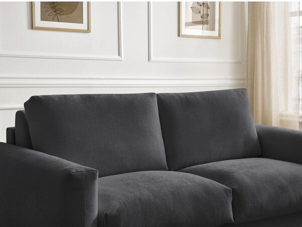 Černá pohovka na každodenní spaní/rozkládací 220 cm Cocoone – Bobochic Paris