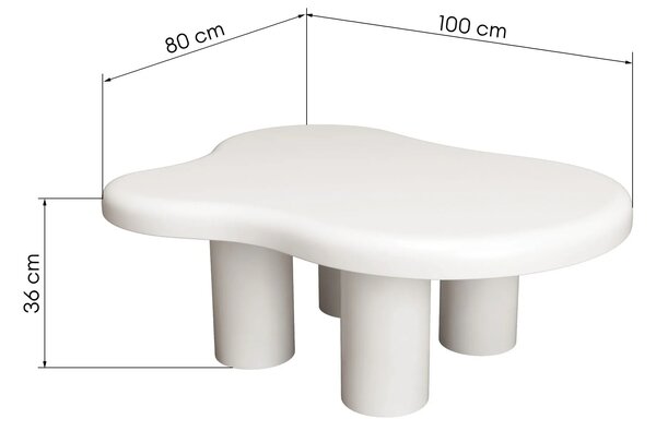 Hector Konferenční stolek Vercelli, 100 cm bílý