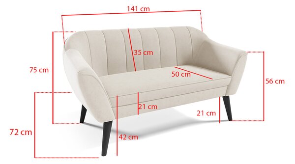 Pohovka MERIDA 184 Žlutá