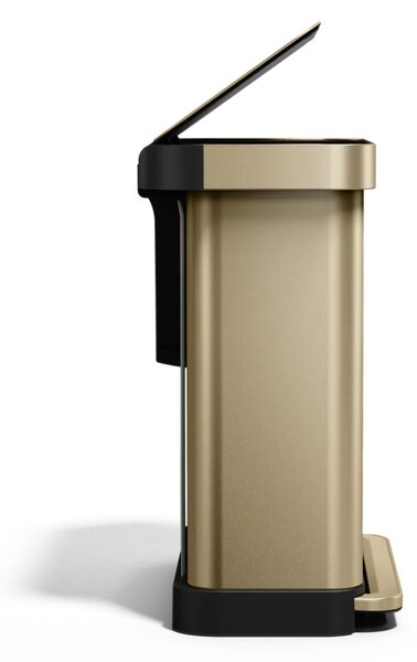 Simplehuman pedálový odpadkový koš na tříděný odpad – 58l (34/24), matná zlatá, FPP