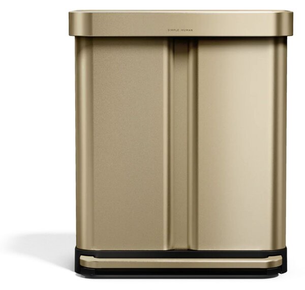 Simplehuman pedálový odpadkový koš na tříděný odpad – 58l (34/24), matná zlatá, FPP