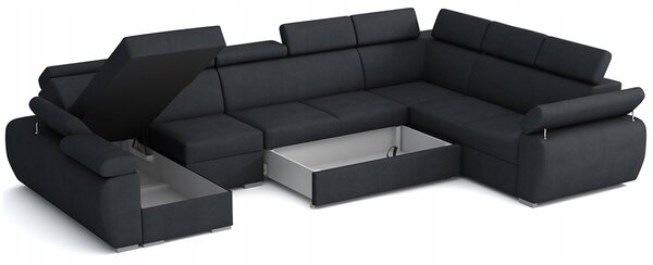 Sedací souprava BASTON | 170x390x260 cm | rozkládací + 2x úložný prostor | VÝBĚR TKANIN