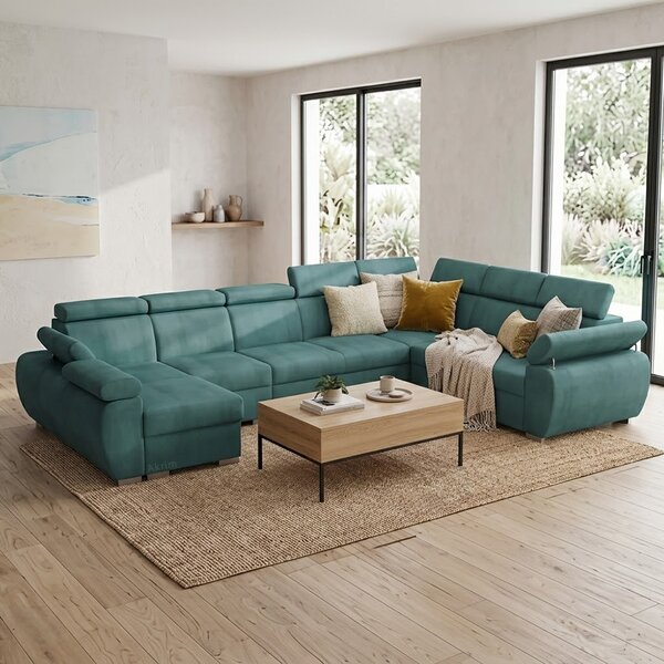 Sedací souprava BASTON | 170x390x260 cm | rozkládací + 2x úložný prostor | VÝBĚR TKANIN