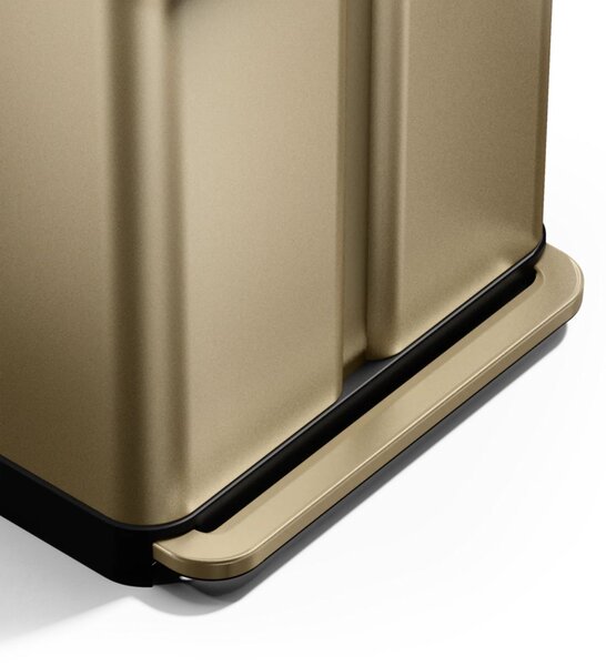 Simplehuman pedálový odpadkový koš na tříděný odpad – 58l (34/24), matná zlatá, FPP