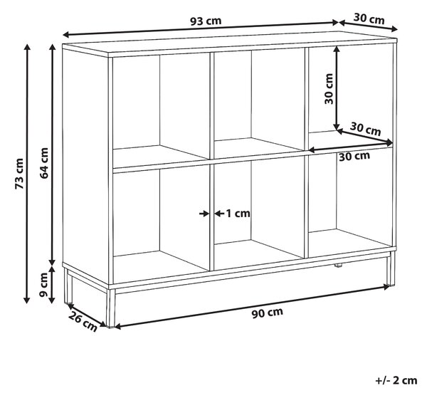 Knihovna PEMBERTON 73 cm Tmavě hnědá